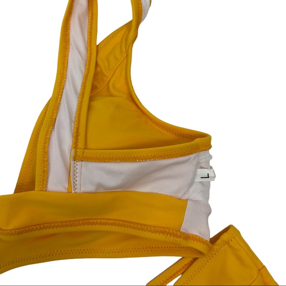 Cupshe 2 Piece Bikini Bottoms NWT Top NWOT Yellow - Orange Size Large - Picture 7 of 7